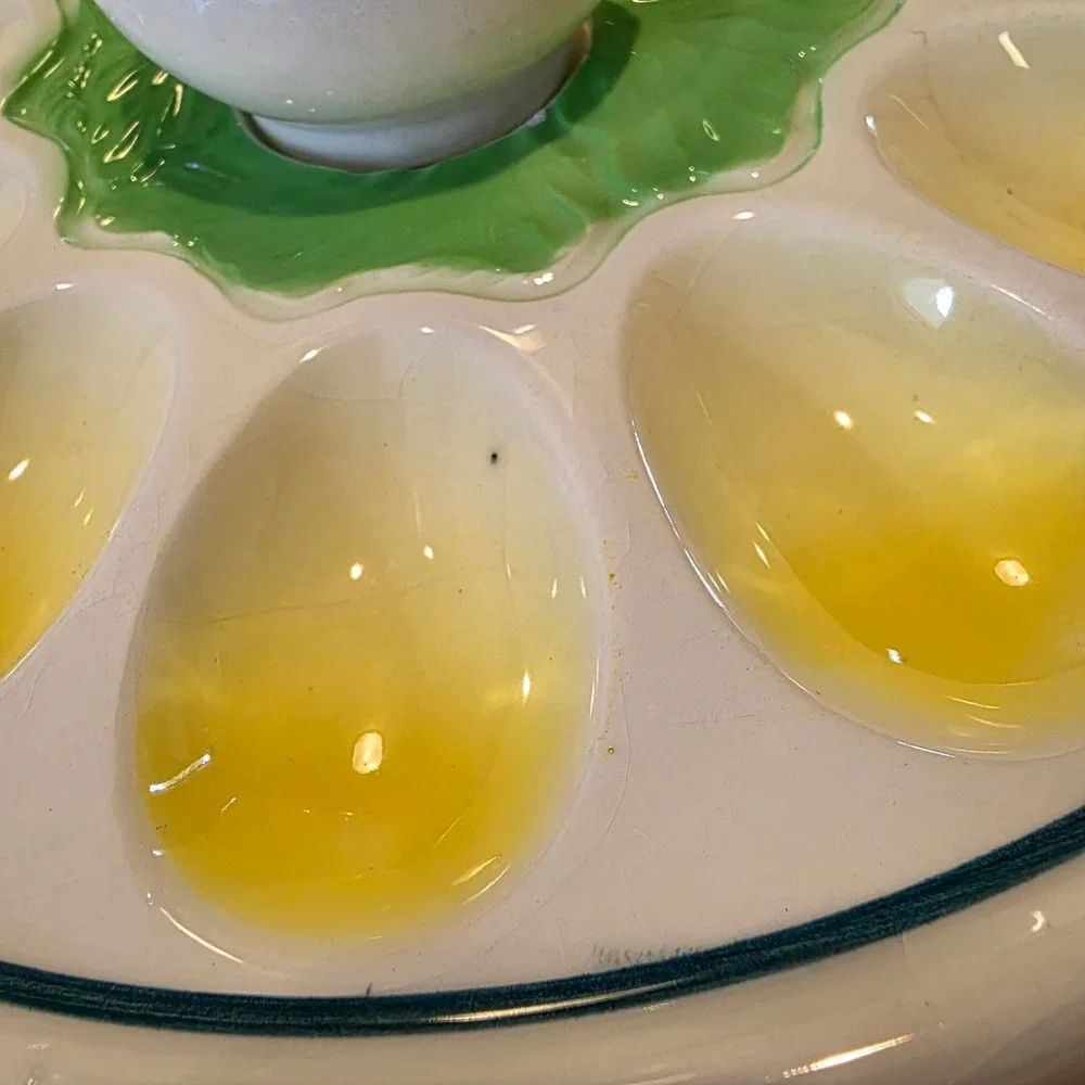 Vintage Ceramic Deviled Egg Plate 10